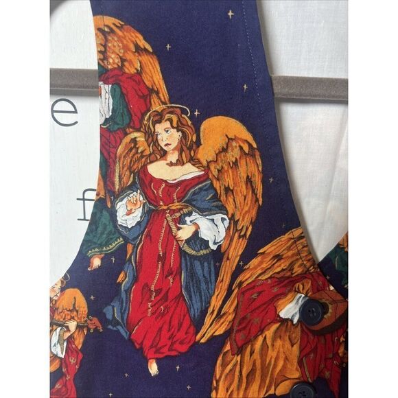 Quirky Grandmacore Handmade Christmas Angels Vest Size Medium.        Ee - Picture 3 of 7